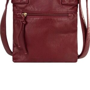 Montana West, Burgundy,‎ Soft Stone Washed Leather Crossbody Bag